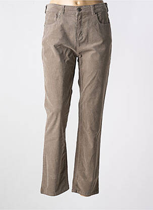 Pantalon droit stretch taille normale marron ANNA MONTANA femme