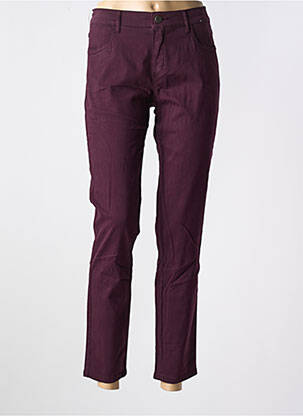 Pantalon slim broderie rivets taille normale violet ANNA MONTANA femme
