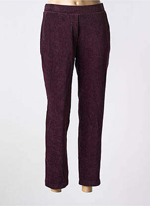 Pantalon droit stretch taille normale violet ANNA MONTANA femme