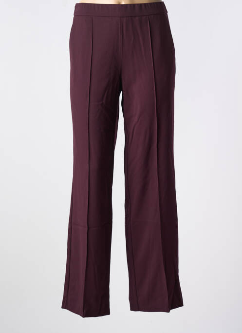 Pantalon droit stretch taille normale violet ANNA MONTANA femme