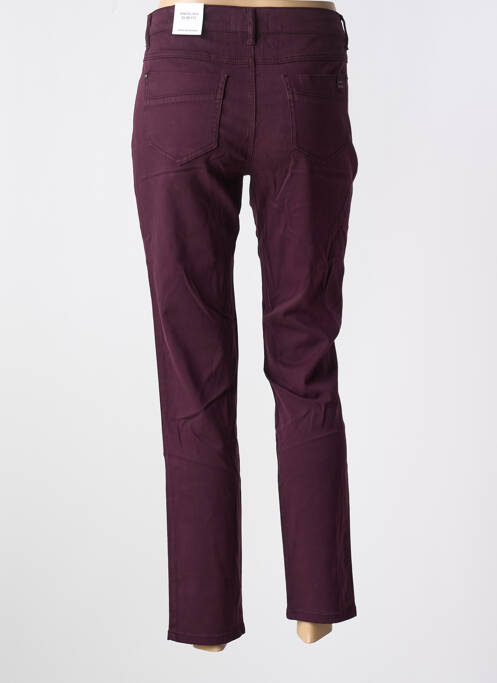 Pantalon slim broderie rivets taille normale violet ANNA MONTANA femme