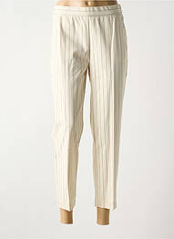 Pantalon 7/8 taille à pinces taille normale beige ANNA MONTANA femme