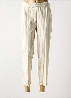 Pantalon 7/8 coupe cigarette taille normale beige ANNA MONTANA femme