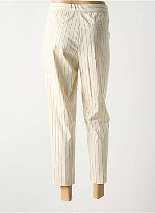 Pantalon 7/8 taille à pinces taille normale beige ANNA MONTANA femme