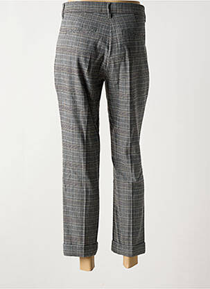 Pantalon 7/8 fermeture zippée sous rabat boutonné gris ANNA MONTANA femme