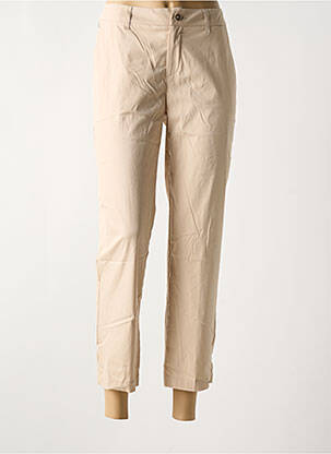 Pantalon 7/8 taille à pinces taille normale beige ANNA MONTANA femme