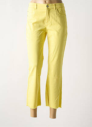Pantalon 7/8 stretch taille normale jaune ANNA MONTANA femme