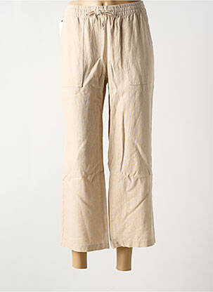 Pantalon 7/8 taille élastique taille normale beige ANNA MONTANA femme