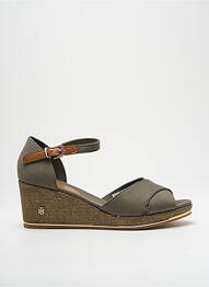 Sandales/nu pieds tissage satiné talon de 4 à 6cm vert TOMMY HILFIGER femme
