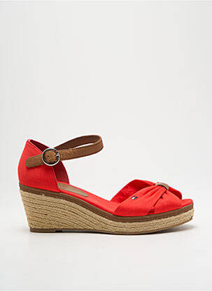 Sandales/nu pieds talon compensé talon de 4 à 6cm rouge TOMMY HILFIGER femme