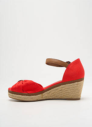 Sandales/nu pieds talon compensé talon de 4 à 6cm rouge TOMMY HILFIGER femme