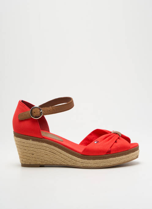 Sandales/nu pieds talon compensé talon de 4 à 6cm rouge TOMMY HILFIGER femme