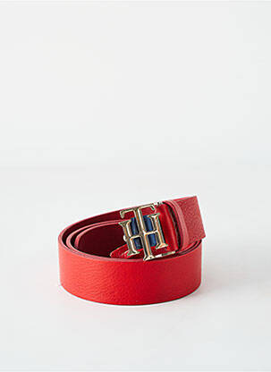 Ceinture effet matière satinée rouge TOMMY HILFIGER femme