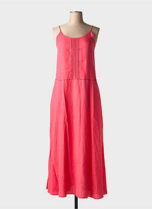Robe longue coupe évasée fines bretelles rose ZYGA femme