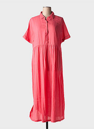 Robe longue manches courtes manches courtes rose CHICOSOLEIL femme