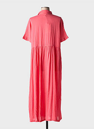 Robe longue manches courtes manches courtes rose CHICOSOLEIL femme