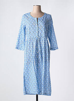 Robe mi-longue manches 3/4 manches 3/4 bleu CHICOSOLEIL femme