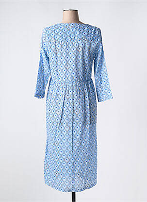Robe mi-longue manches 3/4 manches 3/4 bleu CHICOSOLEIL femme