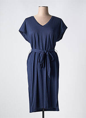 Robe mi-longue manches courtes manches courtes bleu GANT femme