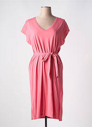 Robe mi-longue manches courtes manches courtes rose GANT femme
