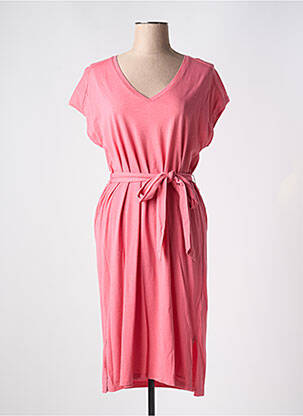 Robe mi-longue manches courtes manches courtes rose GANT femme