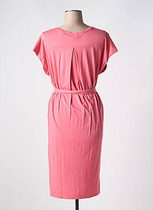 Robe mi-longue manches courtes manches courtes rose GANT femme