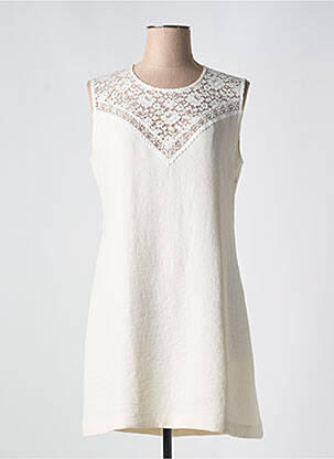 Robe mi-longue coupe évasée sans manche blanc PABLO femme