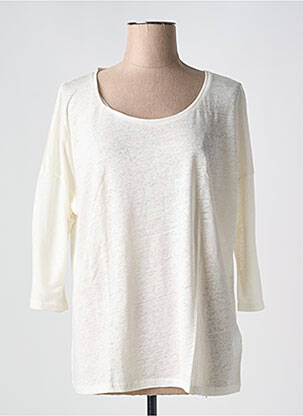 Top col rond manches 3/4 blanc GANT femme