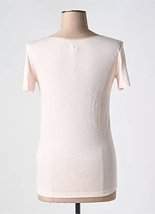 T-shirt col v manches courtes rose DES PETITS HAUTS femme