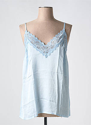 Top coupe fluide fines bretelles bleu SIGNE NATURE femme