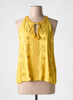 Top sans manche sans manche jaune INDI & COLD femme