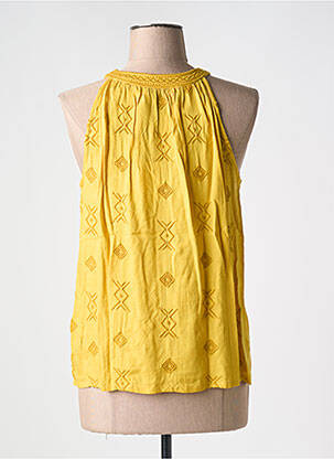 Top sans manche sans manche jaune INDI & COLD femme