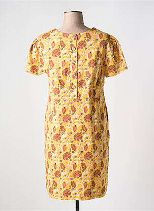 Robe courte manches courtes manches courtes jaune INDI & COLD femme