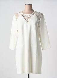 Robe courte fermeture zippée au dos manches longues blanc MKT STUDIO femme