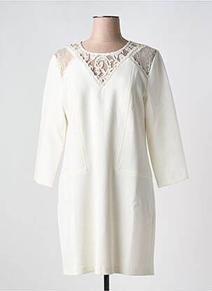 Robe courte fermeture zippée au dos manches longues blanc MKT STUDIO femme