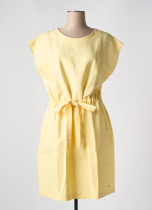 Robe mi-longue manches courtes manches courtes jaune TOMMY HILFIGER femme