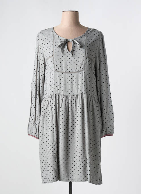 Robe mi-longue coupe fluide manches longues gris INDI & COLD femme