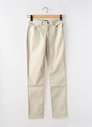 Pantalon droit fermeture zippée sous rabat boutonné beige ARMANI femme