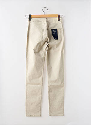 Pantalon droit fermeture zippée sous rabat boutonné beige ARMANI femme