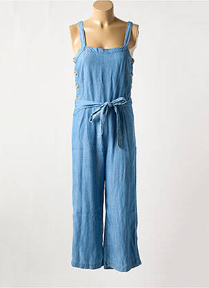 Combi-pantalon poches fines bretelles bleu INDI & COLD femme