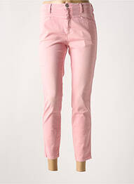 Pantalon 7/8 fermeture zippée sous rabat boutonné rose CLOSED femme