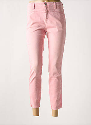Pantalon 7/8 fermeture zippée sous rabat boutonné rose CLOSED femme