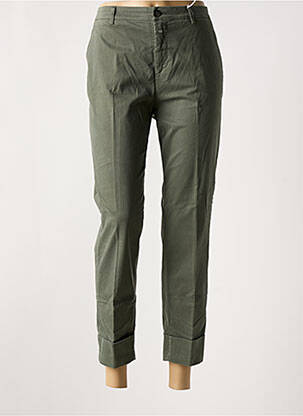 Pantalon 7/8 fermeture zippée sous rabat boutonné vert CLOSED femme