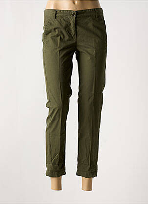 Pantalon 7/8 fermeture zippée sous rabat boutonné vert HARTFORD femme