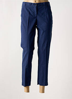 Pantalon 7/8 fermeture zippée sous rabat boutonné bleu HARTFORD femme