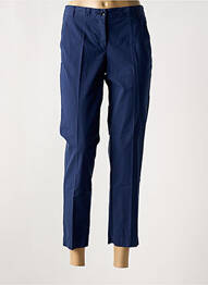 Pantalon 7/8 fermeture zippée sous rabat boutonné bleu HARTFORD femme