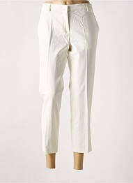 Pantalon 7/8 fermeture zippée sous rabat avec crochet blanc ARMANI femme