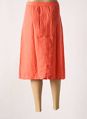 Jupe mi-longue coupe évasée orange SIGNE NATURE femme