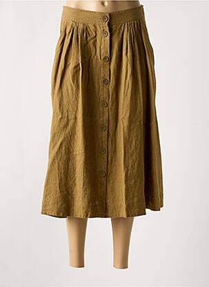 Jupe mi-longue beige ZYGA pour femme