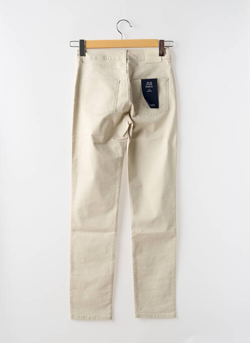 Pantalon droit fermeture zippée sous rabat boutonné beige ARMANI femme